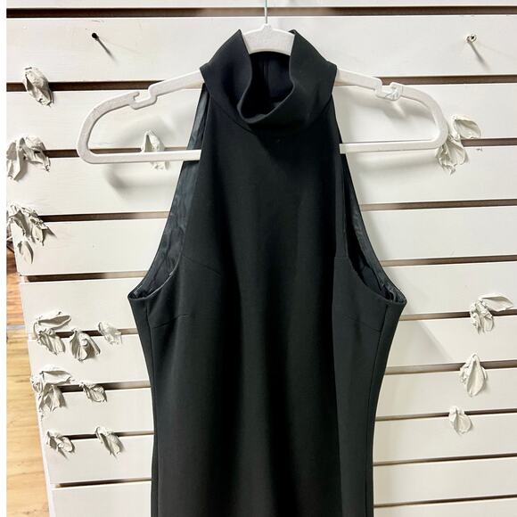KORS Michael Kors Sleeveless Halter Neck Shift Midi Dress Black Womens Size US 6 - Picture 2 of 4